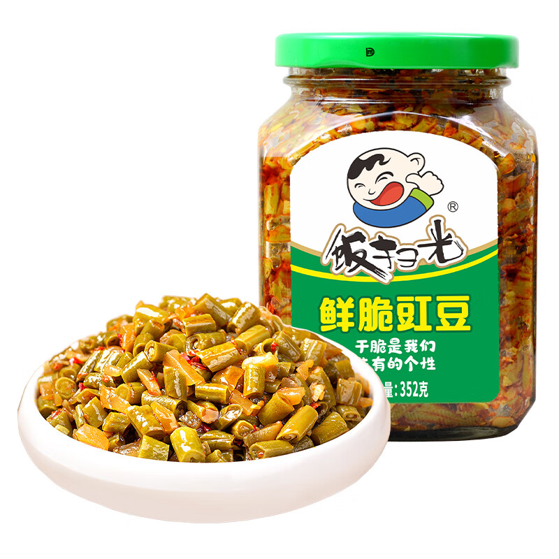飯掃光下飯菜鮮脆榨菜絲咸菜泡菜四川特產(chǎn) 鮮脆豇豆352g