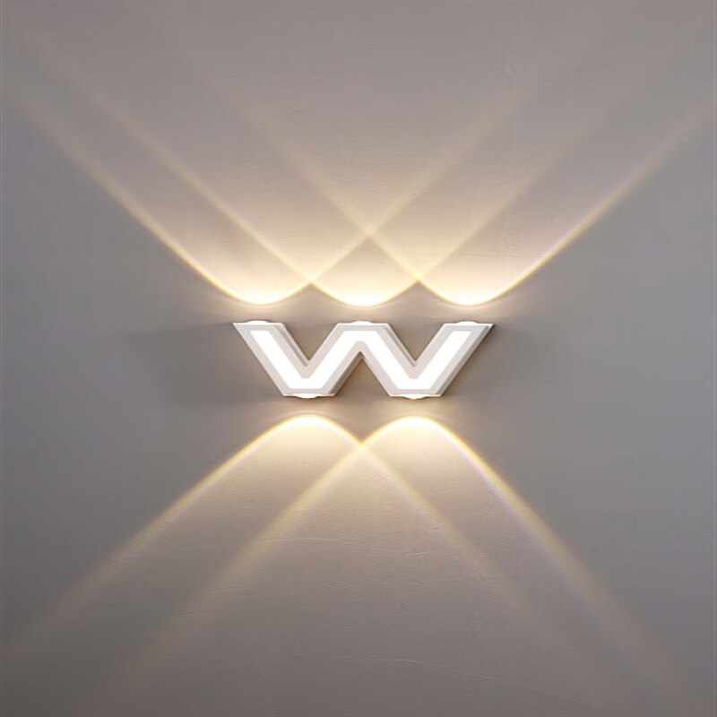 扑哩扑剌led简约现代壁灯几何造型庭院线条灯唯美字母灯符号标记背景