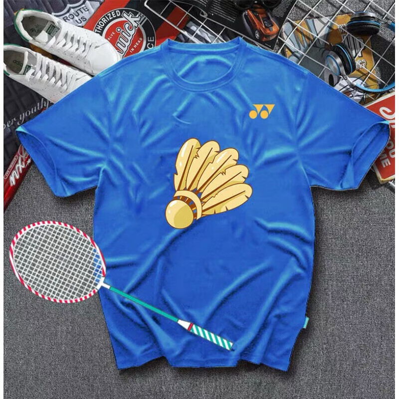 尤尼克斯2024新款泰国公开赛yy文化衫男女速干吸汗短袖训练服上衣 彩