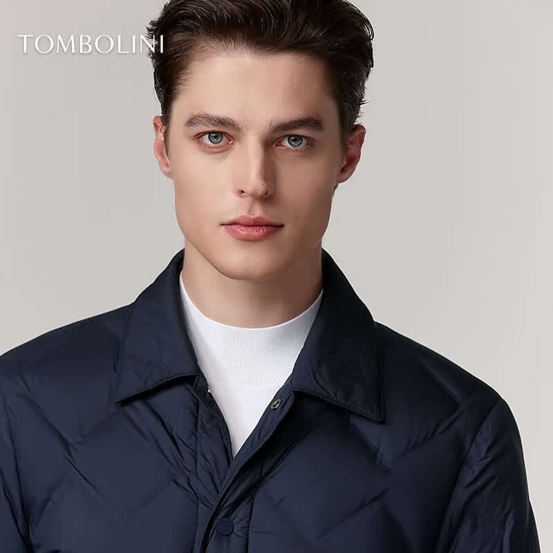 东博利尼【商务羽绒服】轻柔高蓬鹅绒服哑光肤感降噪面料藏青色 藏青色 均码 50