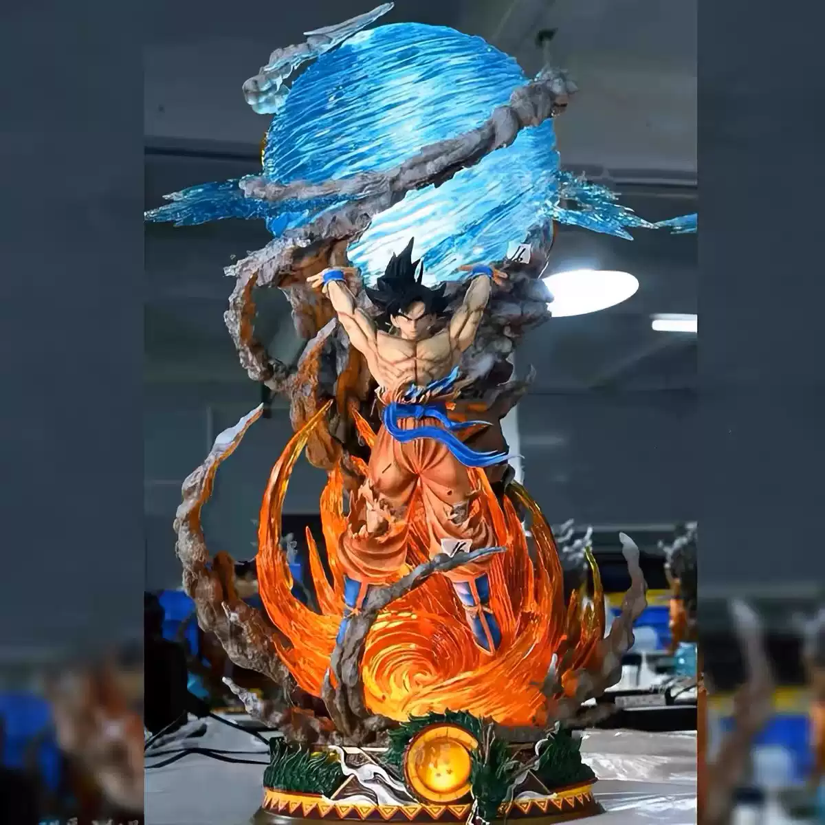 高喜迪七龙珠手办元气弹悟空猎手悟空超级赛亚人手办可发光摆件送礼物