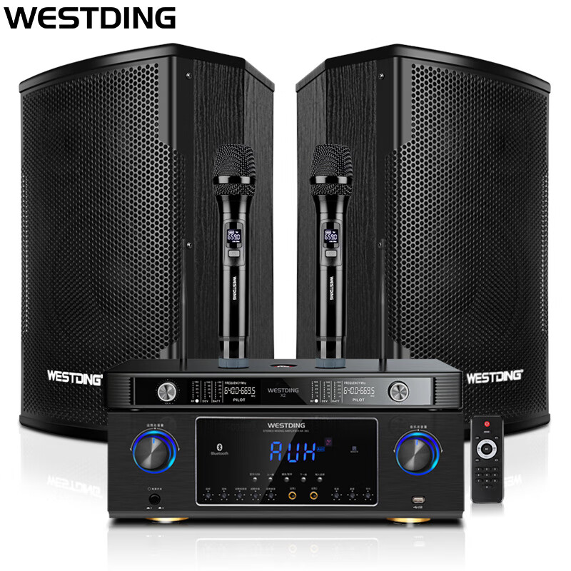 威斯汀(westding)wst-105一拖四ktv音响卡拉ok套装 会议商用音响/黑色