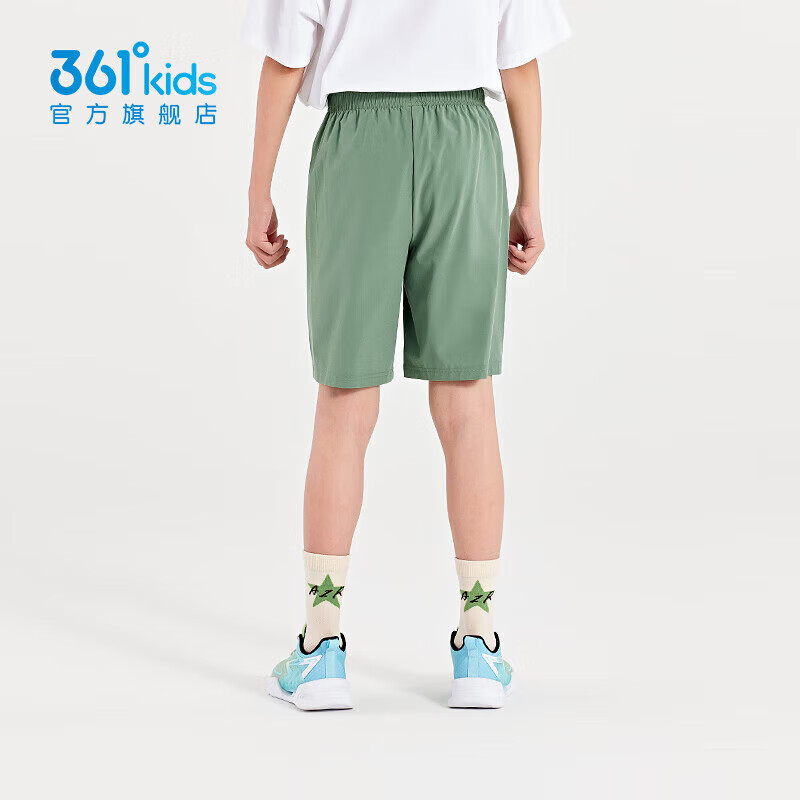 361°童装男女童梭织五分裤夏季新款小中大童运动裤男童短裤 蒙雾绿1702 130