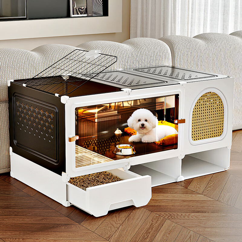 蔻丝狗笼子小型犬带厕所50个清洁袋狗窝带天窗室内家用宠物狗别墅