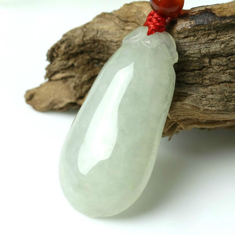 亲恒荟福瓜玉吊坠冰糯种a货翡翠长.寿瓜男女款儿童玉项链平安玉坠