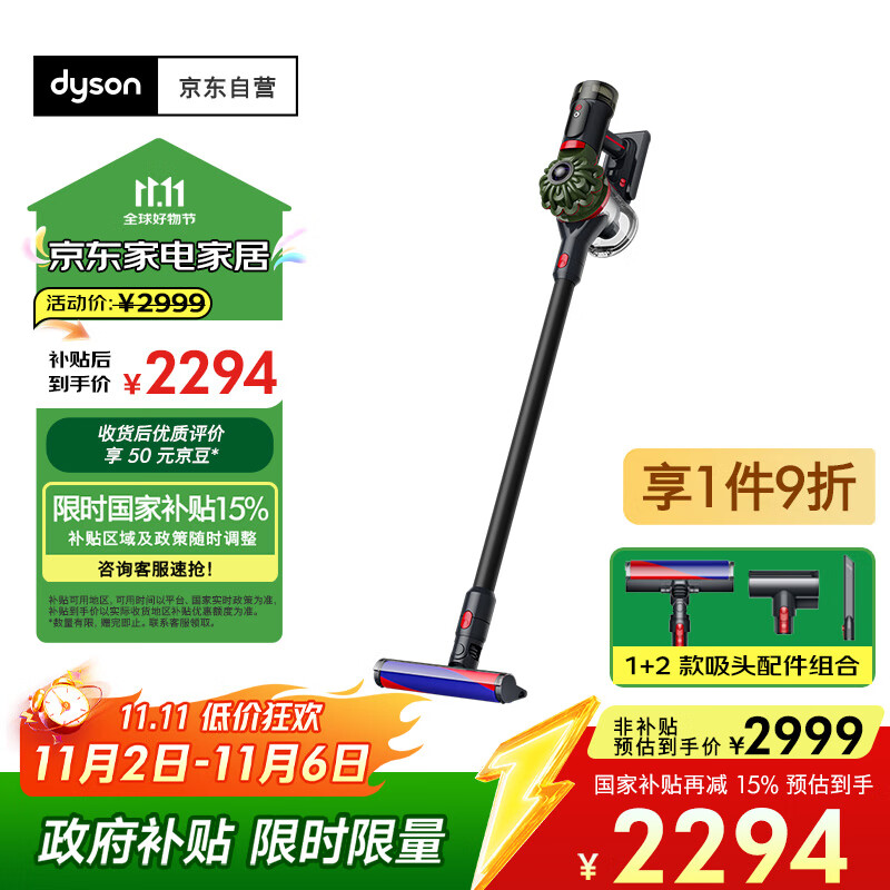 戴森（DYSON）DS20 cyclone 无绳吸尘器 手持无线吸尘器 除螨 宠物 家庭适用