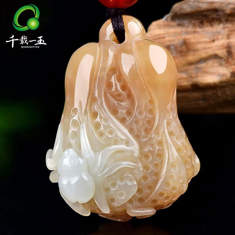 千载一玉【玉石孤品】 和田玉白菜吊坠男女款玉白菜饱满立体玉坠 多款