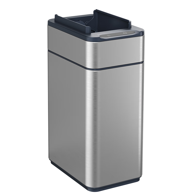 宅丽仕垃圾桶感应开盖9L方形不锈钢色客厅卫生间双开门智能感应垃圾桶