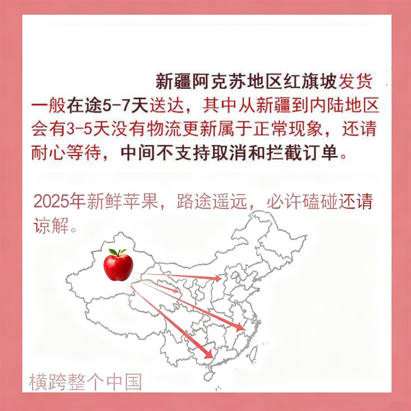 阿克苏苹果新疆阿克苏冰糖心苹果 红富士时令新鲜水果礼盒 丑苹果 送礼推荐 带箱10斤 中果 单果70mm+净重8.5斤
