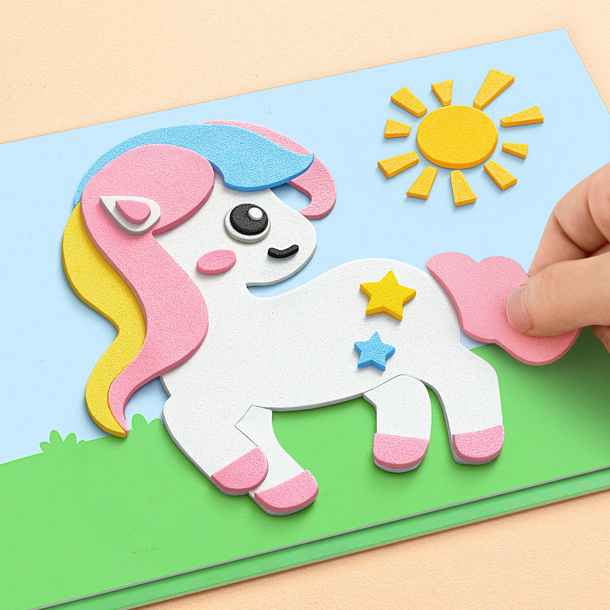 星星舟儿童贴纸EVA玩具3d立体贴画粘贴手工diy材料包女孩六一儿童节礼物 森林动物【共12张】