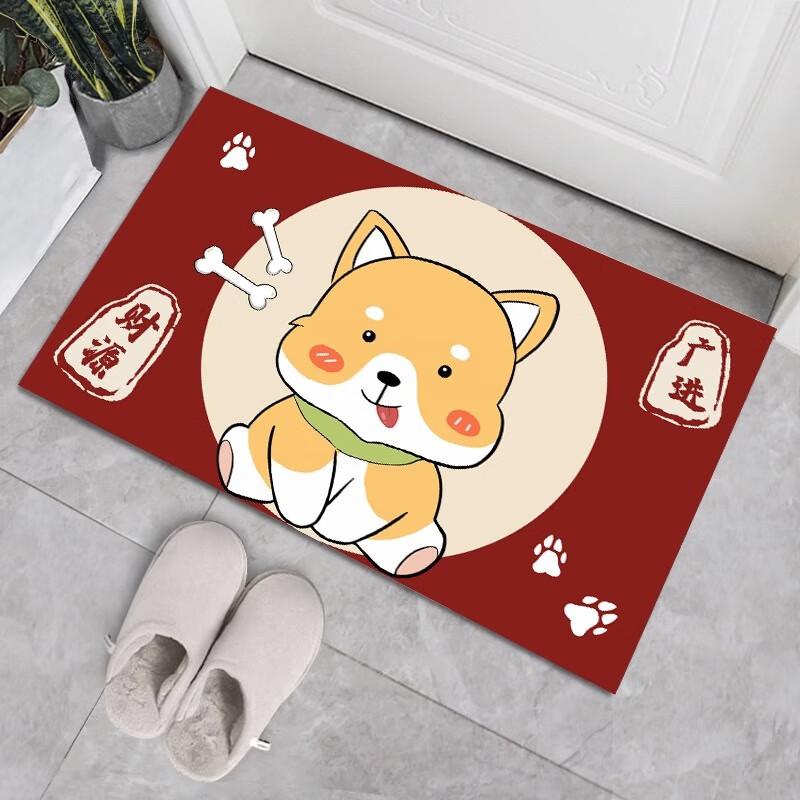 季象入户门地垫家用进门防滑垫子玄关门口脚垫免洗轻奢简约门垫可定制 Wellcome招财猫 50X80 cm