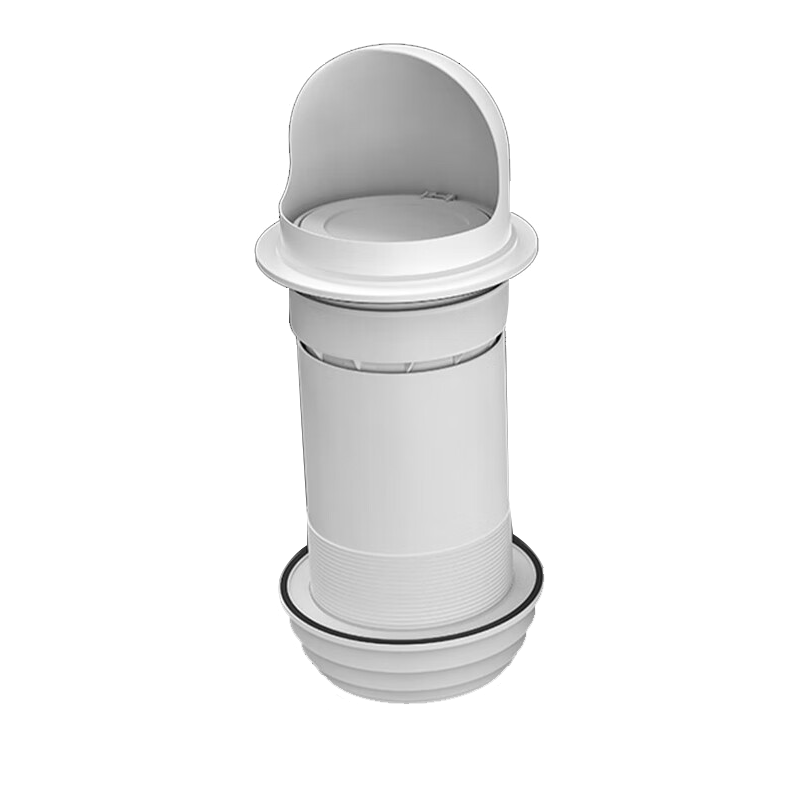 普湃外墙抽油烟机止逆阀防风帽家用烟道止回阀排气口风罩室外安装适用可穿墙23-45cm可调烟囱防雨帽