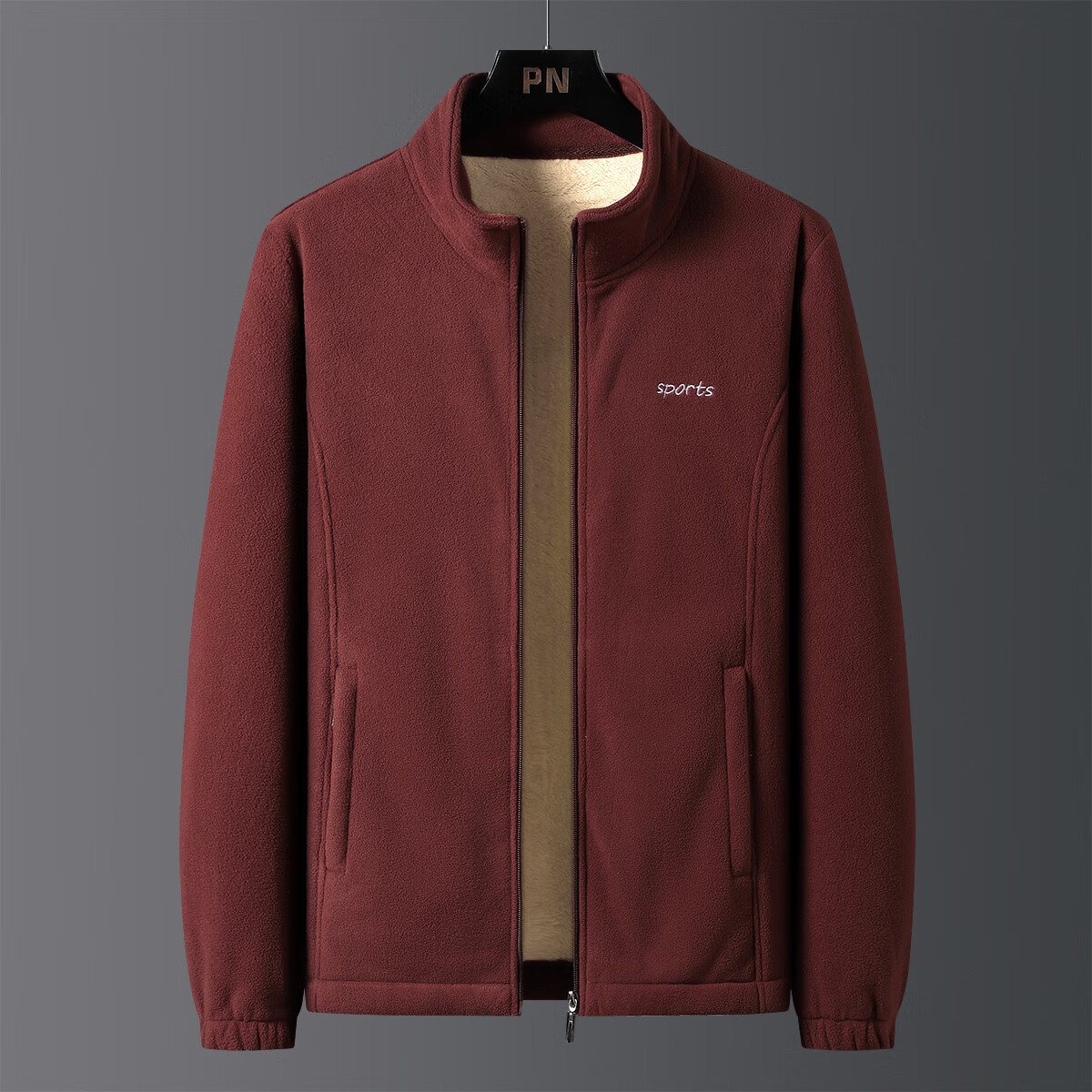 金盾摇粒绒外套男加绒加厚保暖双面绒2024秋冬季新款中年抓绒衣夹克 蓝色 XL