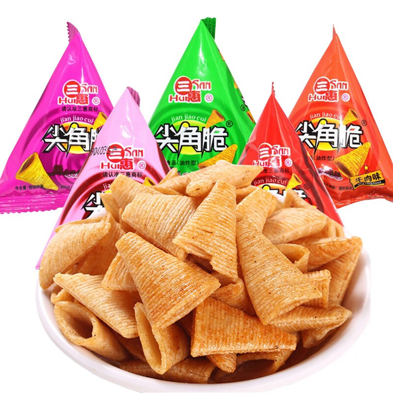 三惠妙脆角散装尖角脆三角塔锅巴膨化食品休闲小吃零食 海苔味1000g