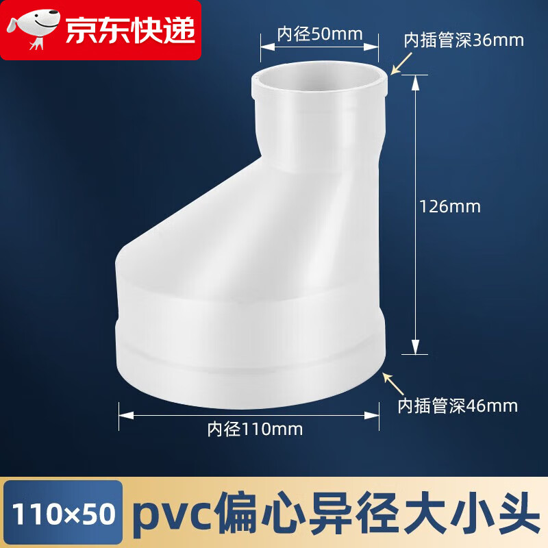 一靓加厚pvc大小头变径接头排水管50变40直接水管配件110下水管75转50