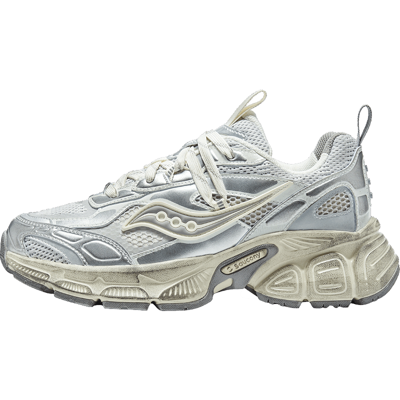 Saucony索康尼2K骑士千禧复古休闲鞋男女老爹鞋情侣运动鞋银灰40 实付738元,折合369/件