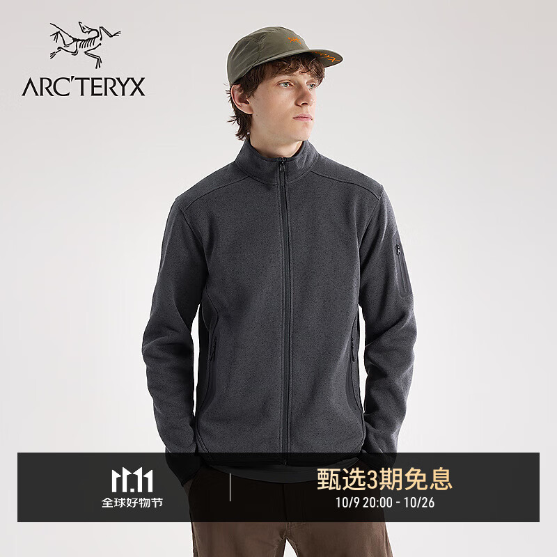 ARC&#039;TERYX始祖鸟 COVERT CARDIGAN 保暖 男子 抓绒衫 Black Heather Ii/黑色 M