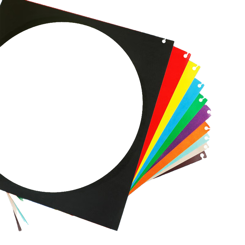 彩色边框厚卡纸儿童美术画纸手工硬卡纸绘画纸边框镜片卡纸加厚圆形卡纸素描画画专用纸 【33cm】外方内圆10色20张