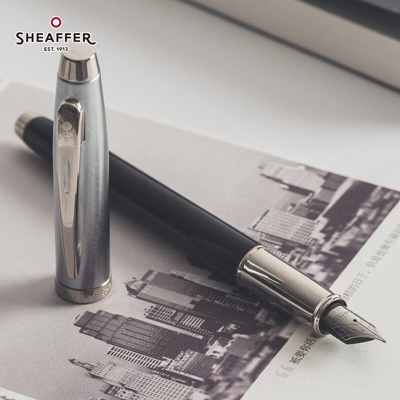 犀飞利(sheaffer)100系列钢笔商务办公练字笔签字笔 生日礼物 半透黑