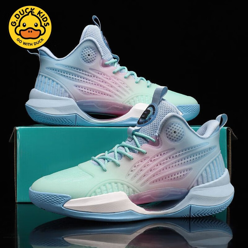 duckkids毒液7氮科技篮球鞋男青少年实战学生儿童防滑耐磨透气运动鞋