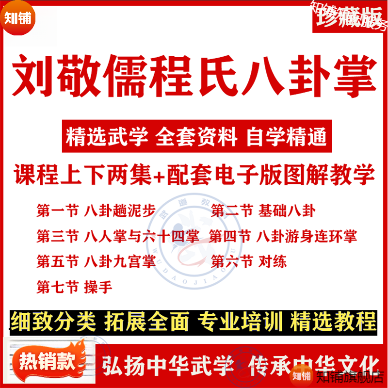 刘敬儒程式八卦掌教学视频教程八掌连环掌九宫掌趟泥步操手对练 网盘