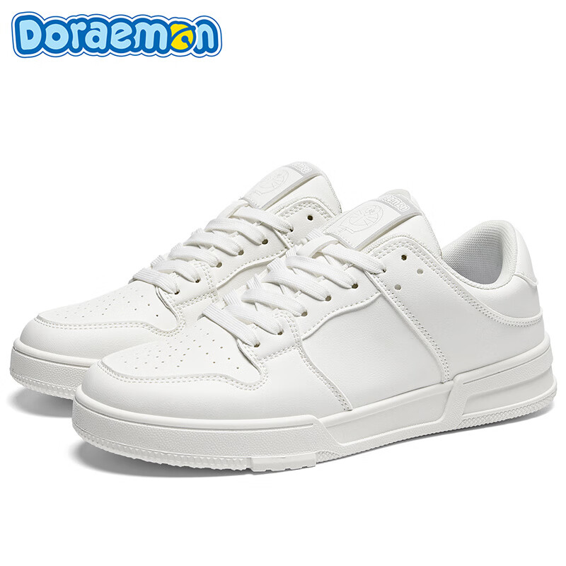 哆啦A梦男鞋板鞋男春夏新款经典百搭鞋子男防滑耐磨情侣款女鞋运动休闲鞋 复古白 40