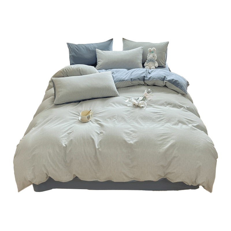 无印良品A类100%纯棉床上四件套 全棉床单被套1.5/1.8m床