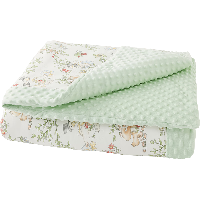威尔贝鲁（WELLBER）婴儿豆豆被幼儿园被子儿童毛毯秋冬宝宝毯子厚夹棉 森林110*140cm