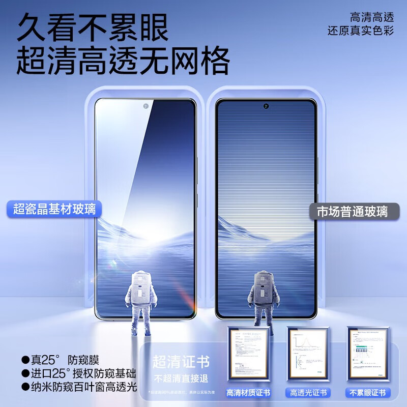 闪魔 适用于VIVO iqoo neo7/neo7se钢化膜 竞速版高清蓝光防指纹防手汗手机保护膜 【防窥版|防爆抗指纹】1片装+神器 贴坏包赔