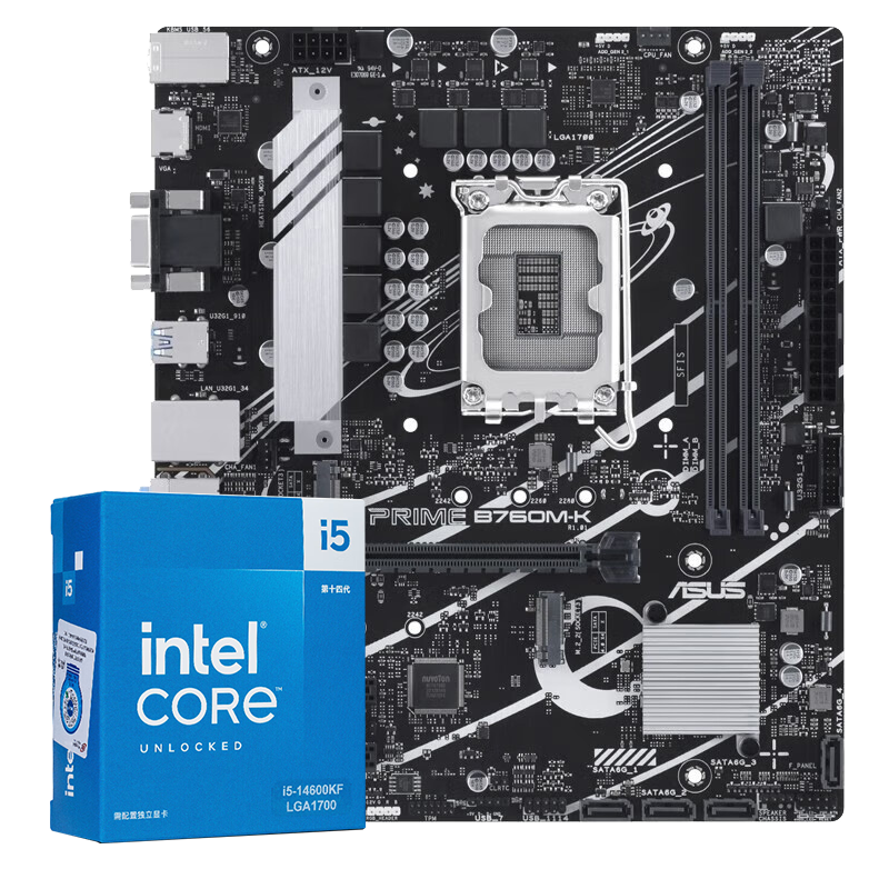 Ӣض i5CPUװ I5 14600KF ˶PRIME B760M-K D5ʵ1819Ԫ