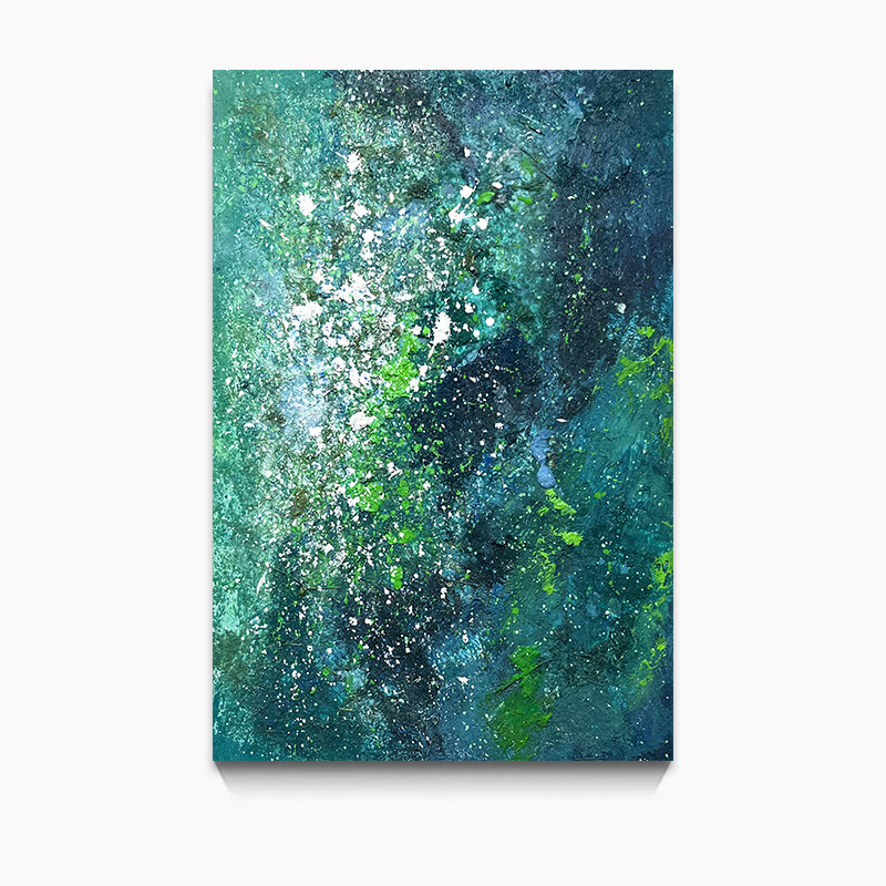 加居忒派《新翠》客厅抽象装饰画高级感简约现代挂画绿色手绘肌理油画