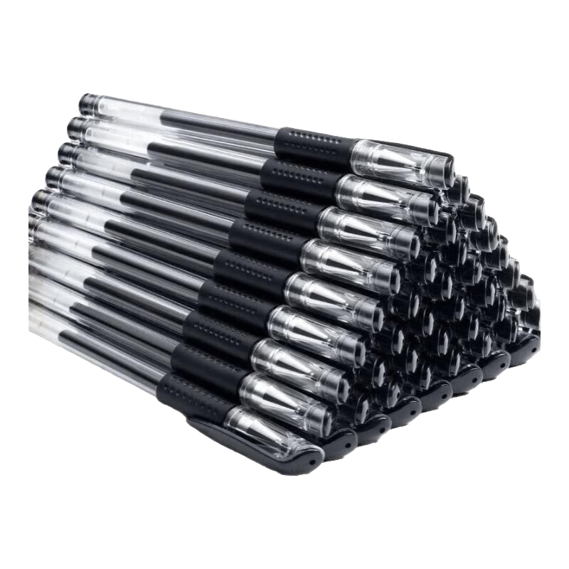 笔芯0.5全针管子弹头中性笔替芯学生考试专用办公蓝红黑色碳素笔 黑色针管头【推荐】 100支笔芯+5支笔