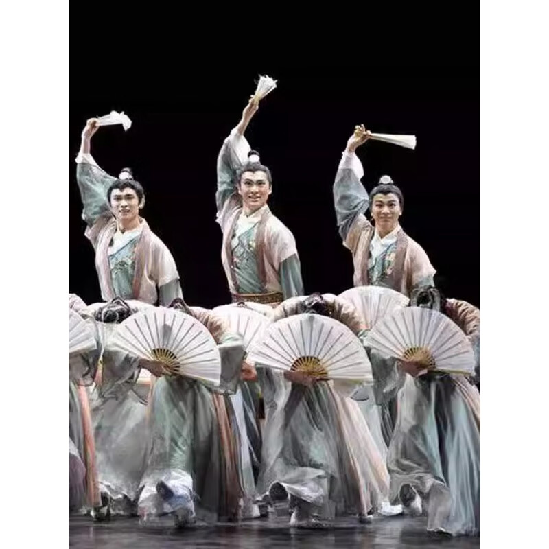 创京懿选跳舞扇子纸扇书生折舞蹈扇子双面古典舞中风民间跳舞白色扇子