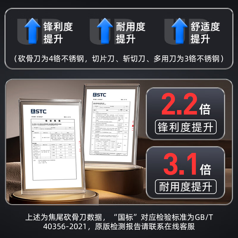王麻子刀具三件套 菜刀套装家用厨房菜板剪刀案板切菜刀厨具全套 【爆卖款】砍骨+切片+多用 3件套