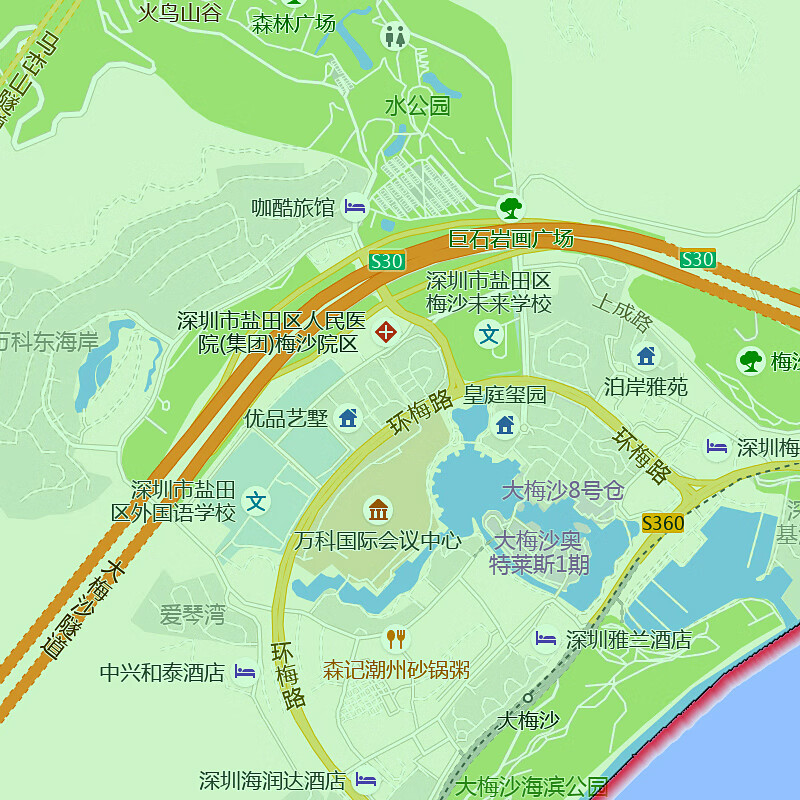 盐田区地图1.1m贴图高清防水新款行政交通划分广东省深圳市