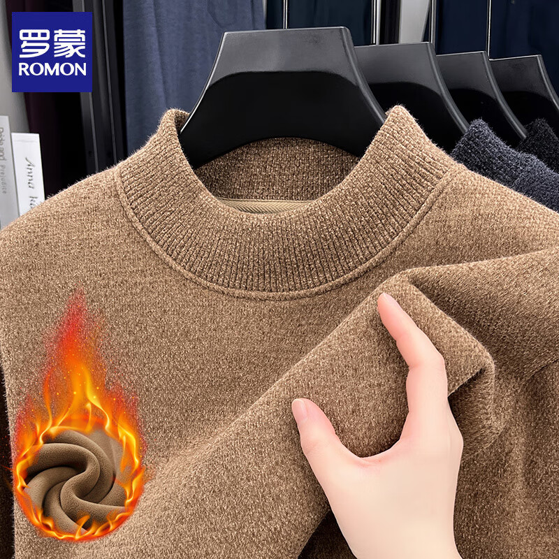 ���ɣ�ROMON��2025�����¿���ʿ���޼Ӻ�Բ�챣ů������ڴ�ë����֯����ͷ���� ��ɫ XL 115 (��������135-155��) 59Ԫ