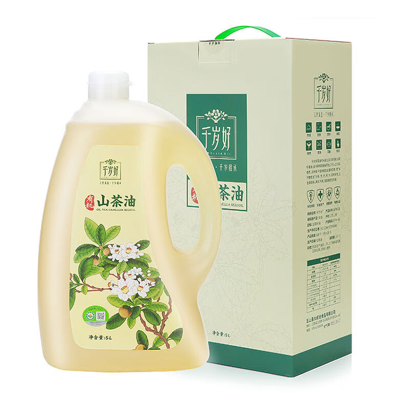 千歲好山茶油5L升有機油茶籽油禮盒壓榨一級食用油植物油春節(jié)送禮 透明