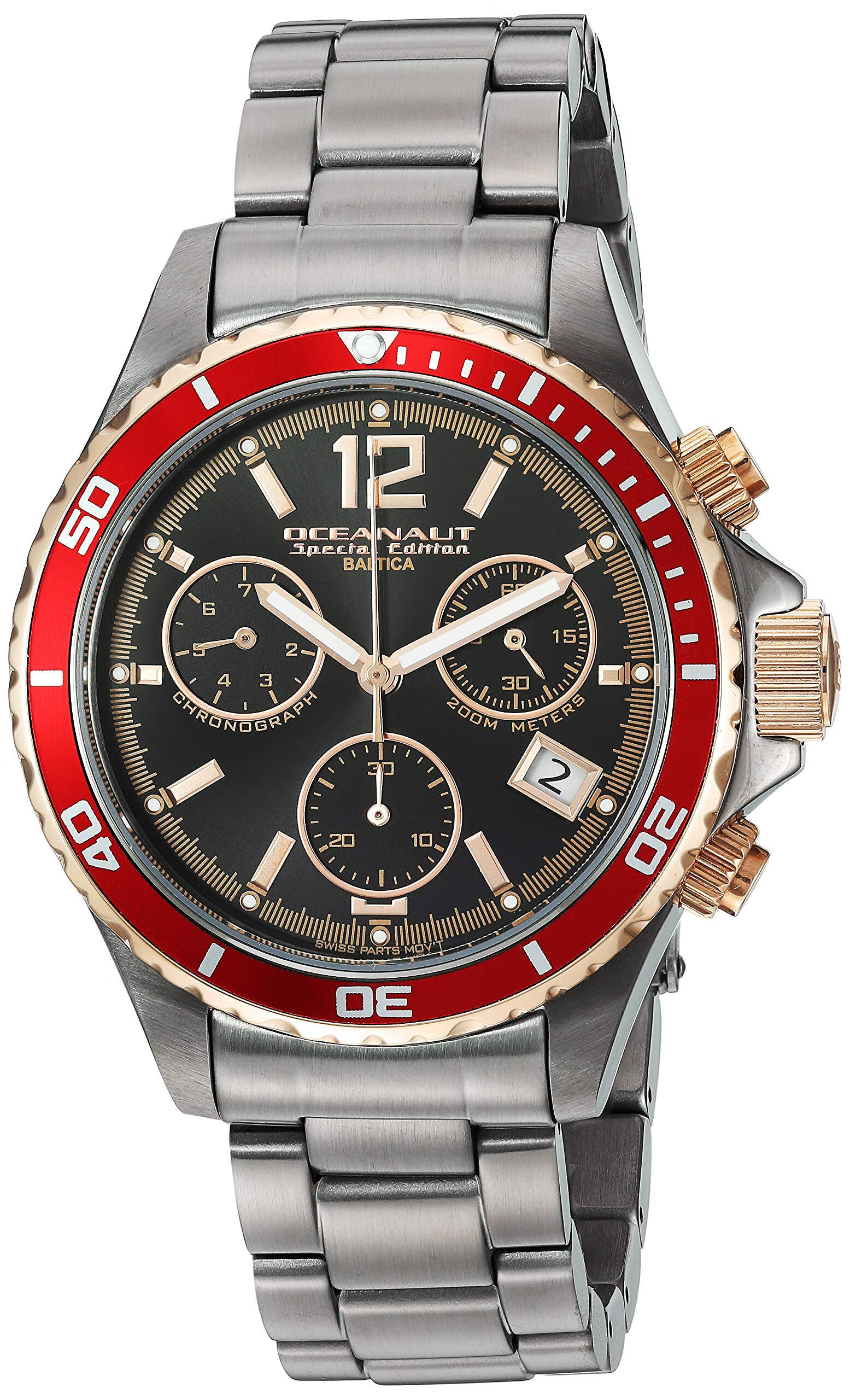 Oceanaut 男士 石英计时 Baltica Black 5.0*7.0*7.0 inches