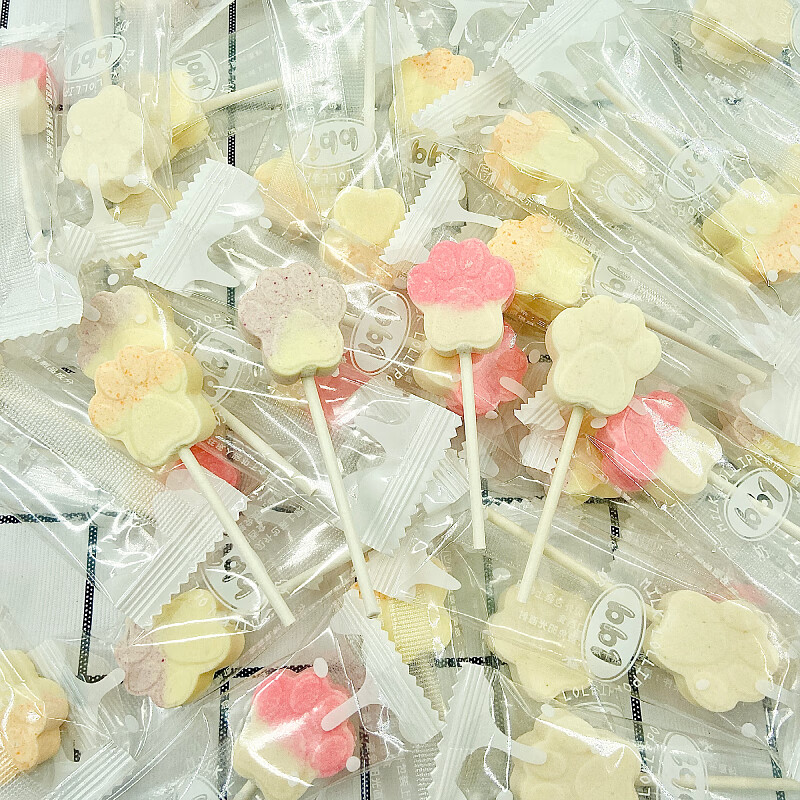 食在过瘾高颜值卡通猫爪奶棒糖少女心奶片棒棒糖袋装糖果儿童可爱零食