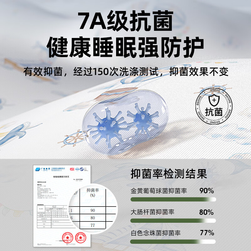 蒂乐婴儿凉席新生儿夏季冰丝凉垫宝宝幼儿园婴儿床专用儿童席子幼儿园 乐园小兔【抑菌防螨】不含枕头 120*65cm