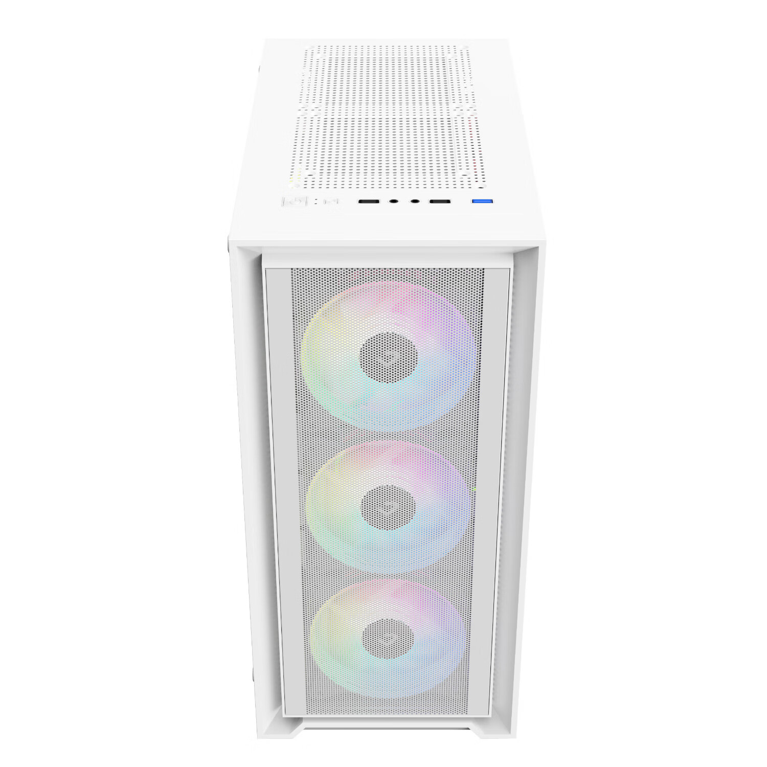 至睿 （Vision）甄选V6 至睿机箱台式电脑主机箱 支持M-ATX主板 240水冷玻璃白色机箱台式侧透机箱 甄选V6曜石白（标配棱镜5正叶风扇1把） 支持M-ATX主板/240水冷/6风扇位