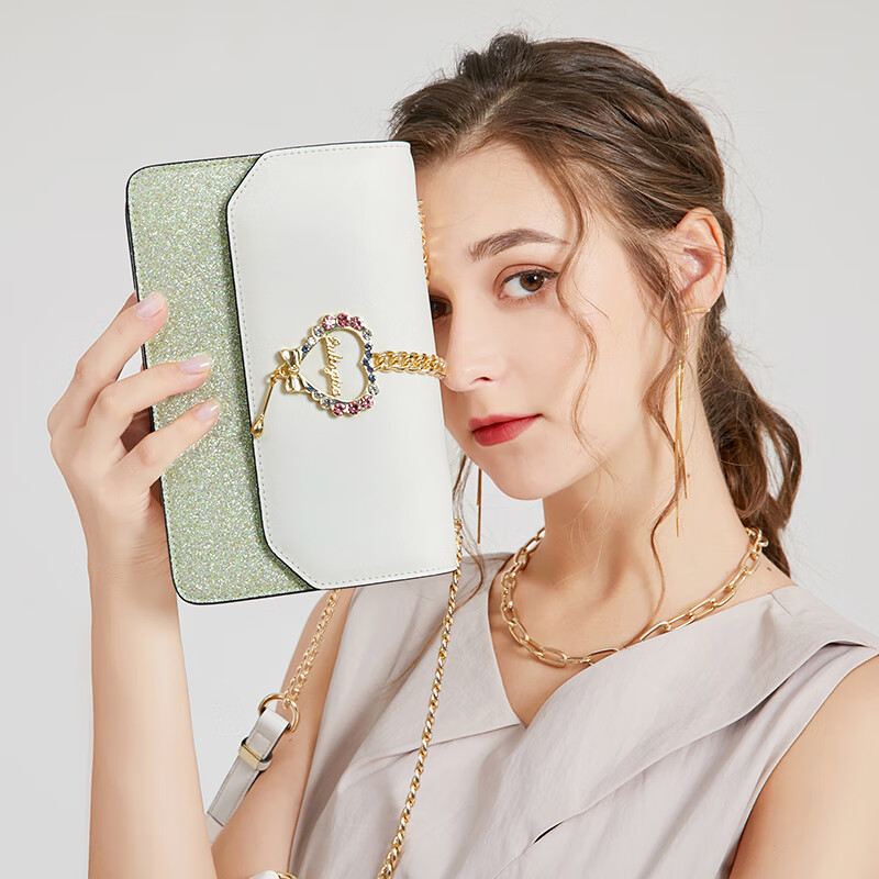 纪诗哲（GIEVSZHE）包包女包2026年新款轻奢侈女士斜挎包情人节生日礼物送女友 青绿色【次日达】热销推荐 品牌礼盒装