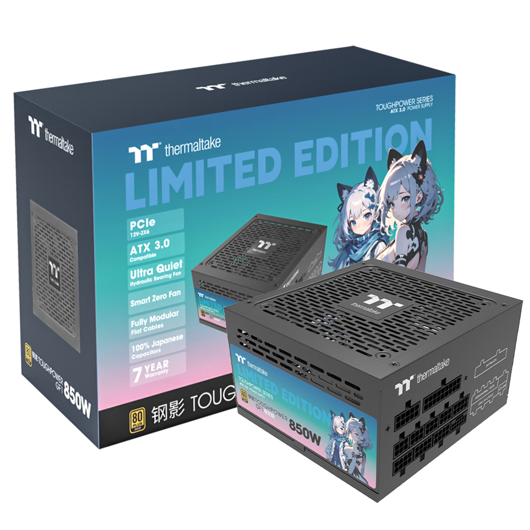 Thermaltake（Tt）額定850W 鋼影Toughpower GF1 限定版 電腦電源 黑色(原生PCIe5.1/ATX3.0/80PLUS金牌/全模組）