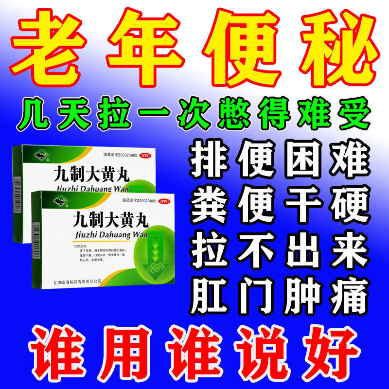 九制大黄丸 6g*4袋药多年老人拉不出来腹部胀痛积食排便费力药九制
