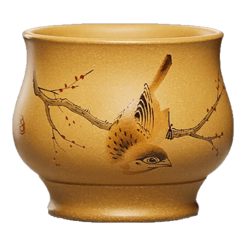 尊壺紫砂杯茶杯主人杯小茶碗建盞聞香杯泥繪花鳥喜上眉梢段泥 主人杯 喜上眉梢 段泥  200ml