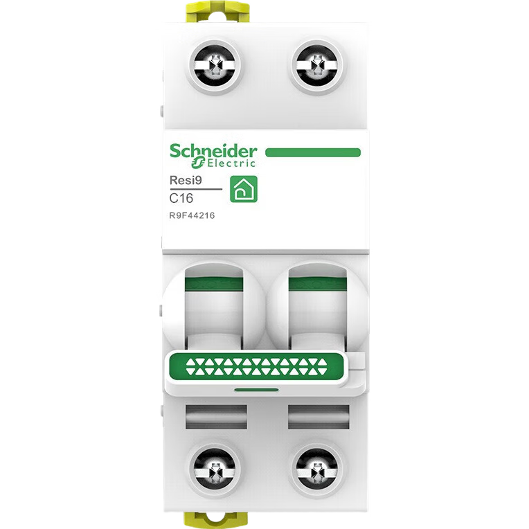 施耐德电气 空气开关2P C16A 家用微型断路器 双进双出双极空开 R9F44216