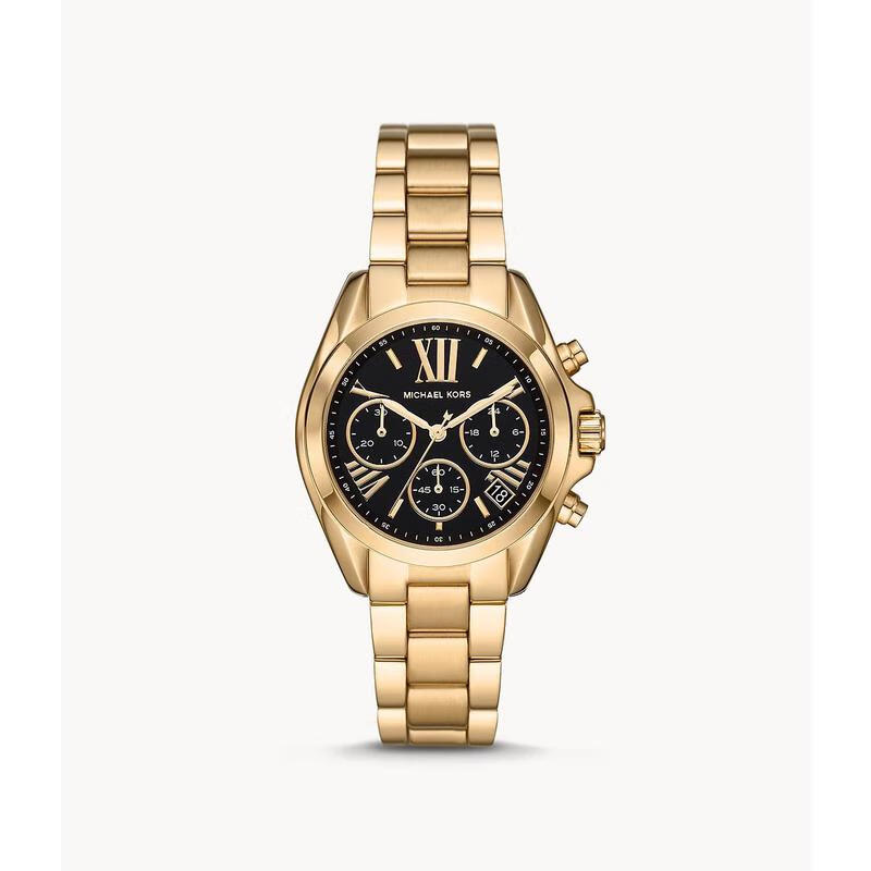 kors)潮流个性女士黑金石英表 日期显示三眼计时码表mk手表 mk6959