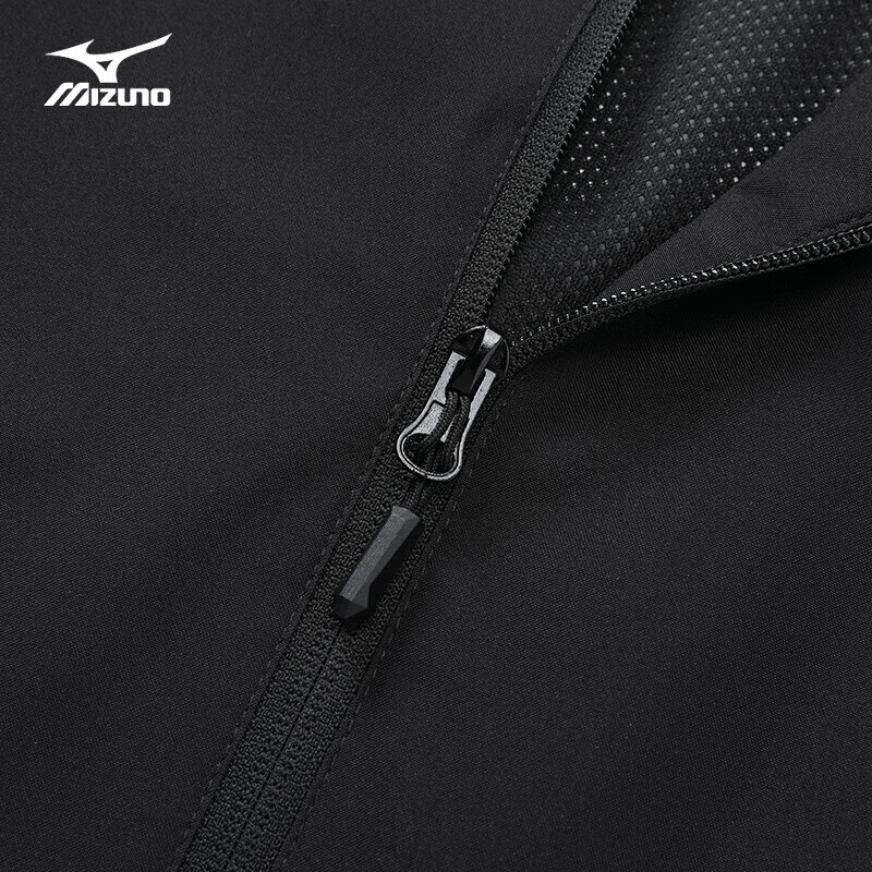 美津浓(MIZUNO)户外夹克男防风保暖徒步登山服连帽休闲软壳复合外套男 黑色【春秋款】 XL