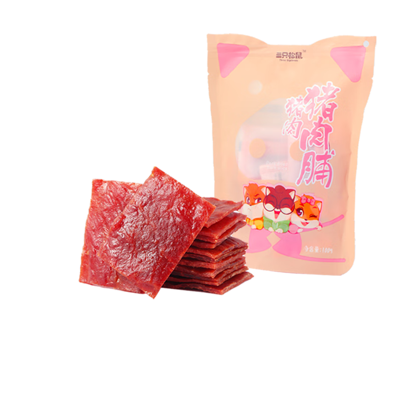 三只松鼠猪肉脯经典原味100g袋装休闲零食猪肉干肉脯靖江特产
