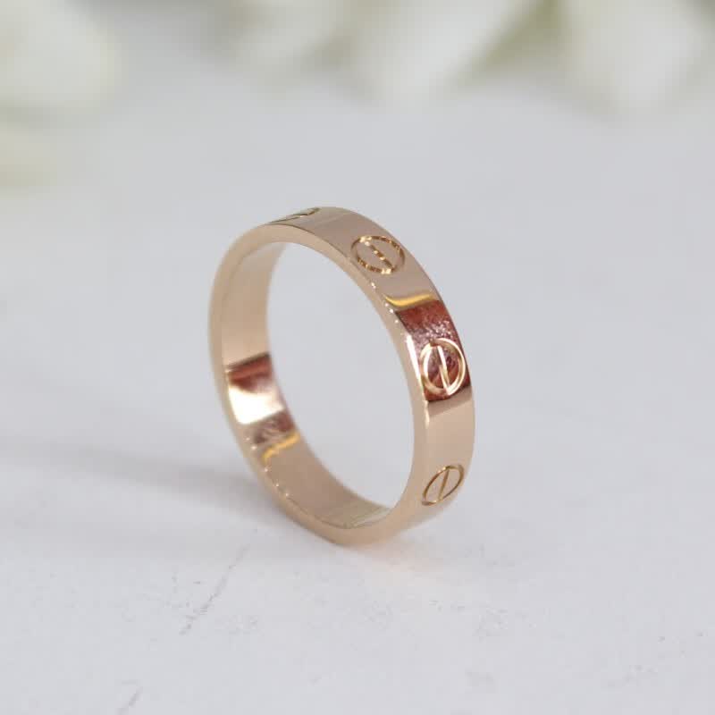 【二手95新】cartier 卡地亚戒指 love系列玫瑰金窄版男女士对戒 指环